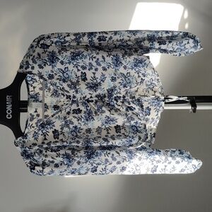 Beautiful white and blue floral top